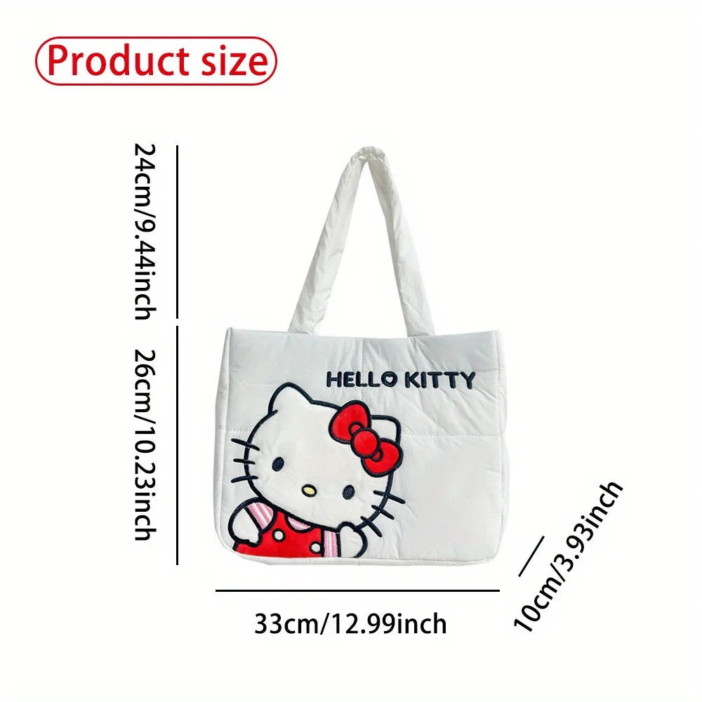 1 Pc Sanrio Kawaii Hello Kitty, Kuromi Etc Pattern Shoulder Bag, Sweet Style Cute Handbag For Women