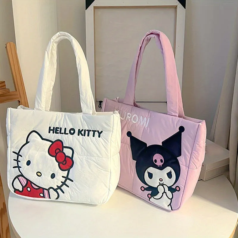 1 Pc Sanrio Kawaii Hello Kitty, Kuromi Etc Pattern Shoulder Bag, Sweet Style Cute Handbag For Women