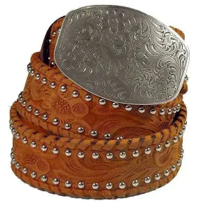 3D Floral Tooled Leather - Womens Belt