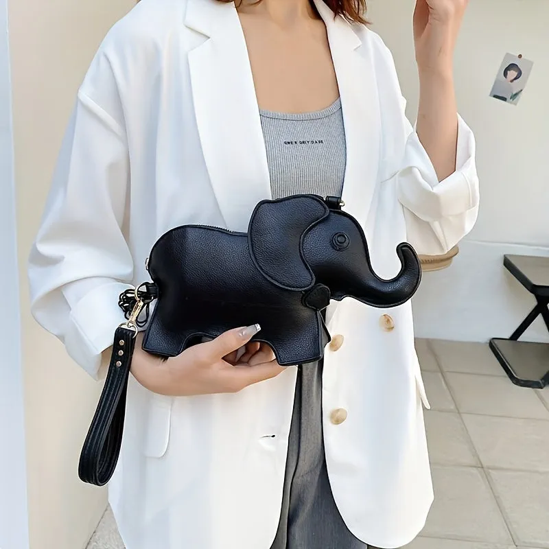 Adorable Elephant Crossbody Purse - Kawaii Anime Stuffed Toy Design - Durable Faux Leather for Trendy Style - A Unique and Playful Addition to Your Wardrobe