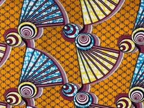 African Cotton Print - Swirly Fan