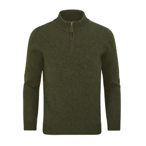 Alan Paine Rookeland Kids Merino 1/4 Zip Jumper - Thyme