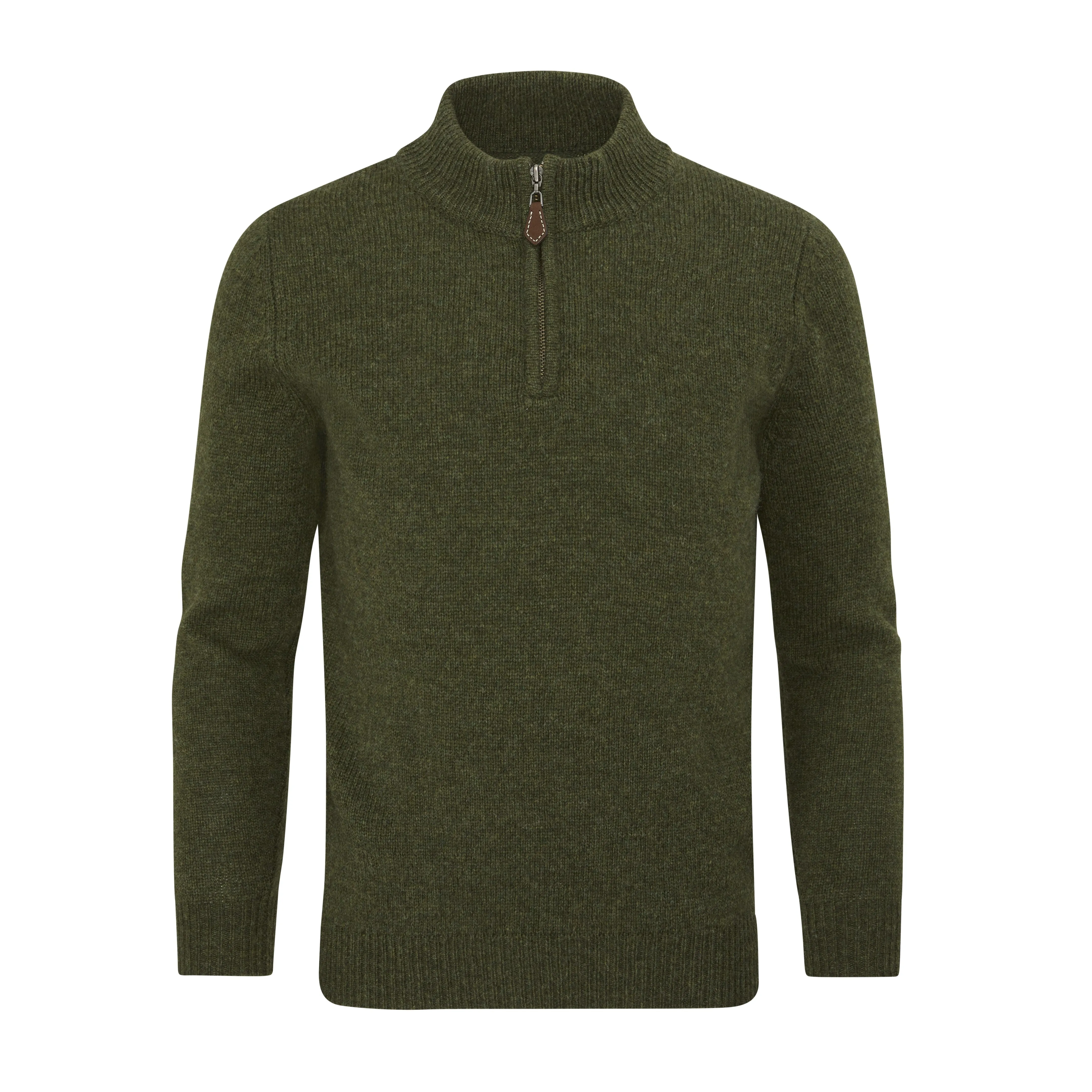 Alan Paine Rookeland Kids Merino 1/4 Zip Jumper - Thyme