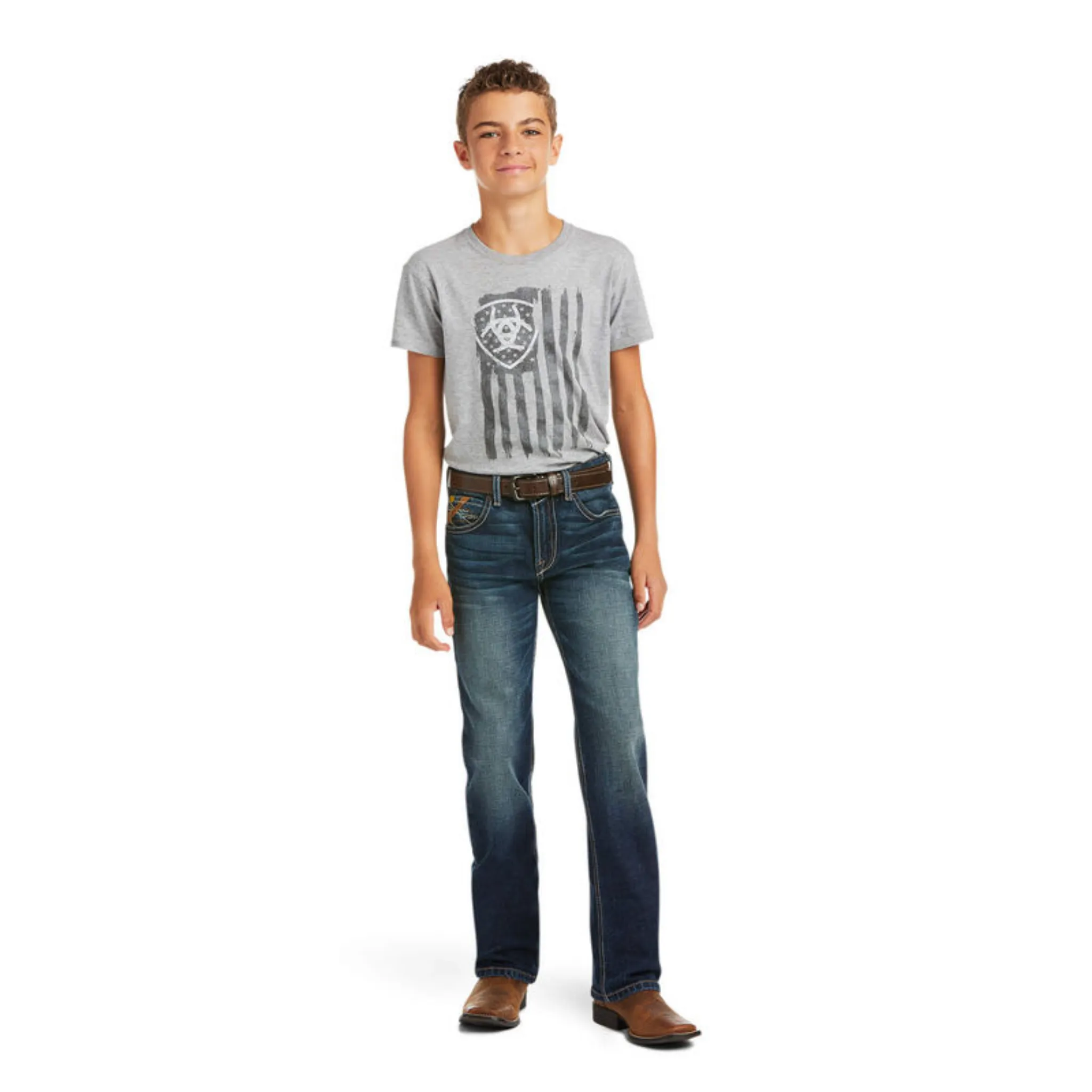 ARIAT BOYS B5 SLIM STRETCH TYLER STRAIGHT JEANS - 10037961