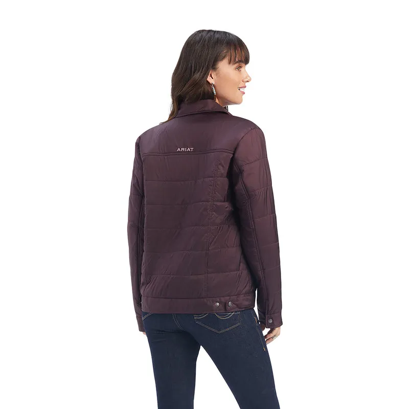 'Ariat' Women's Puffer Trucker Insulated Jacket - Mulberry Wine