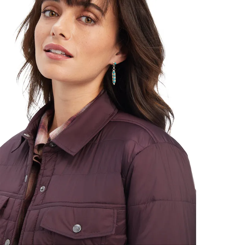 'Ariat' Women's Puffer Trucker Insulated Jacket - Mulberry Wine