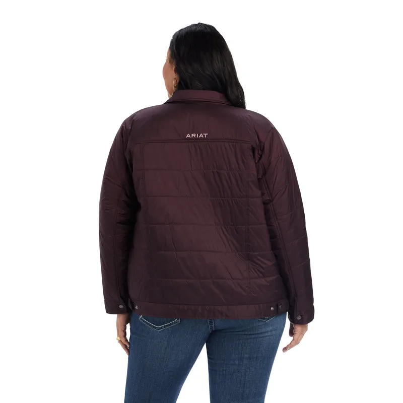 'Ariat' Women's Puffer Trucker Insulated Jacket - Mulberry Wine