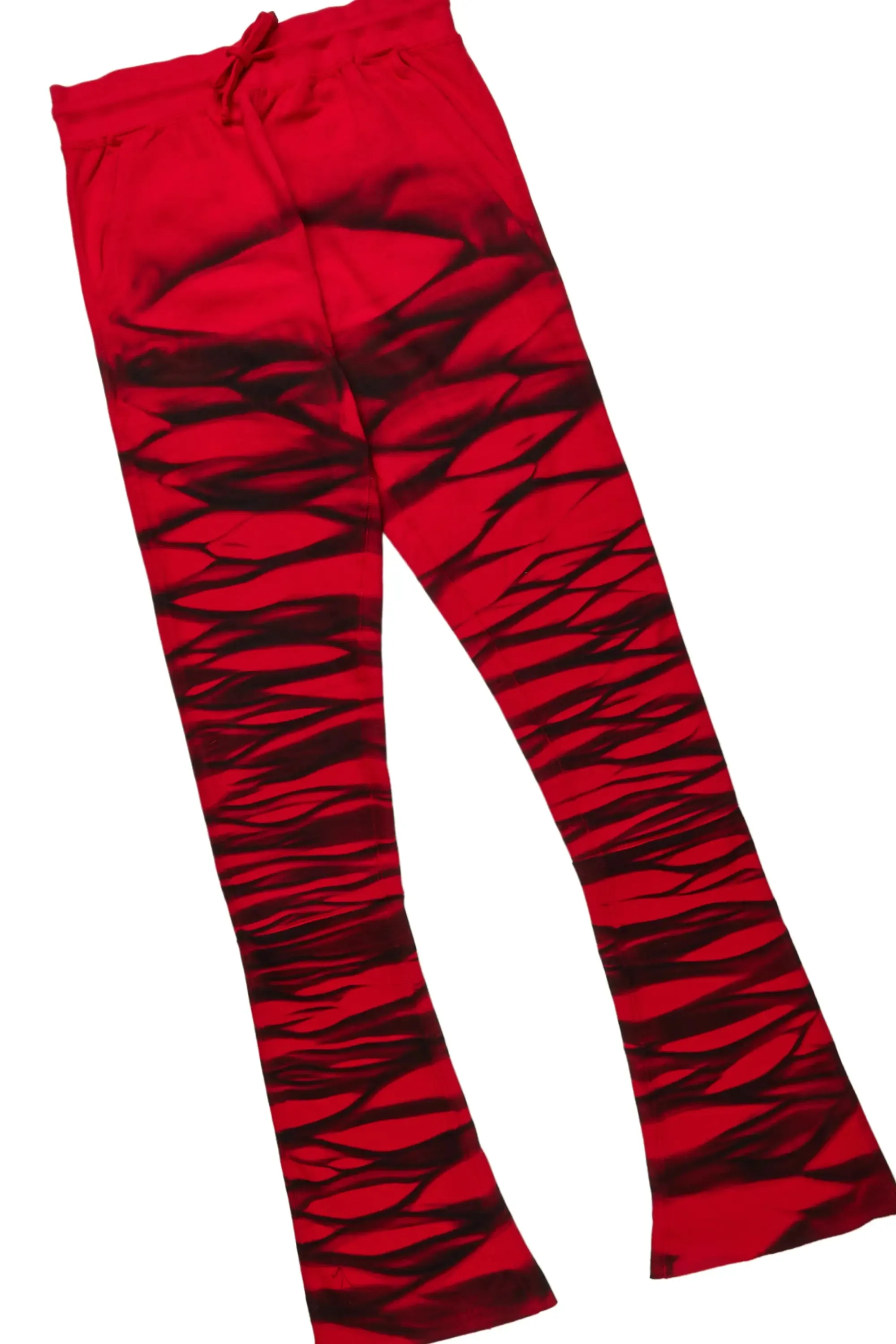 Ayden Red Graphic Hoodie Super Stacked Flare Pant Set