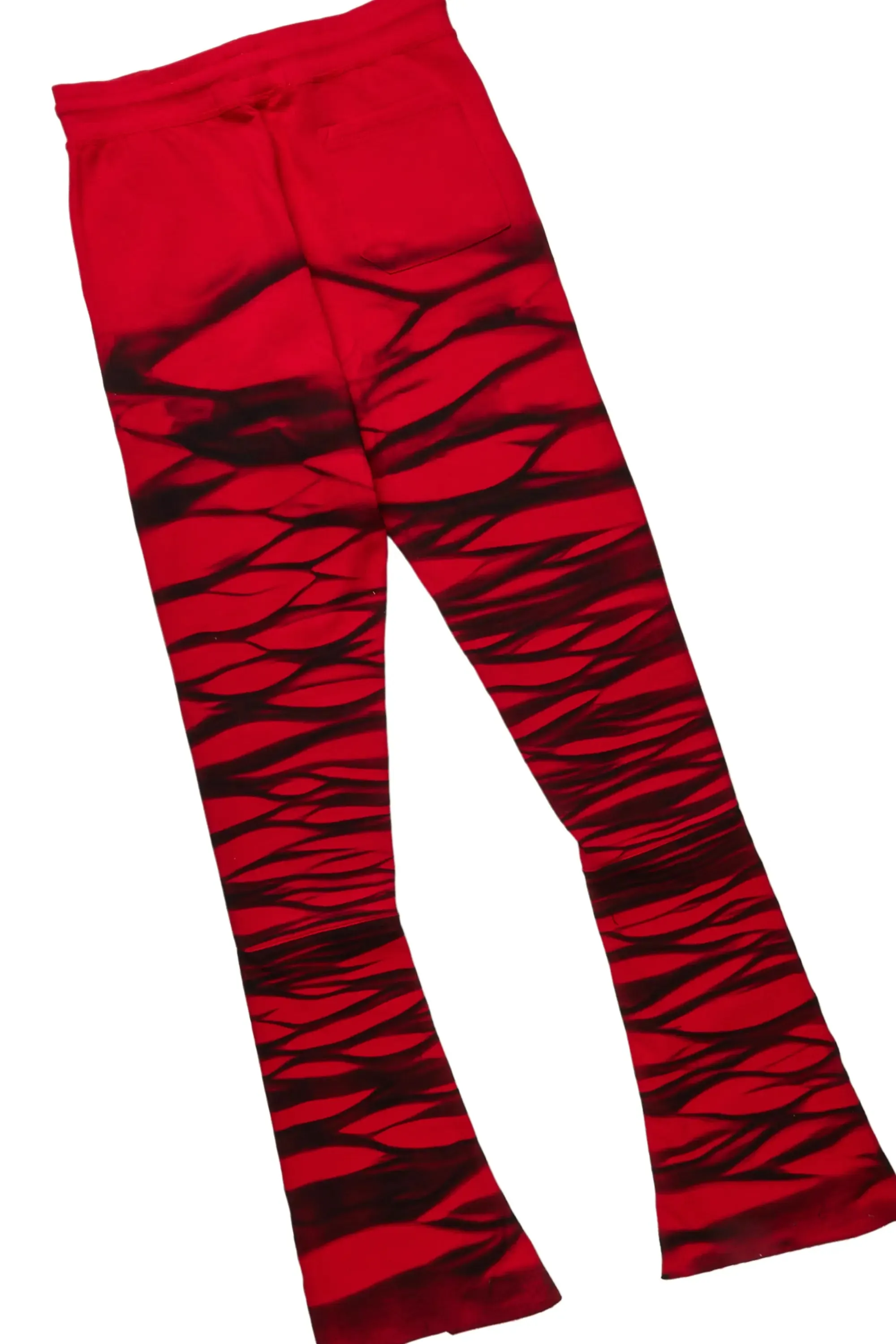 Ayden Red Graphic Hoodie Super Stacked Flare Pant Set