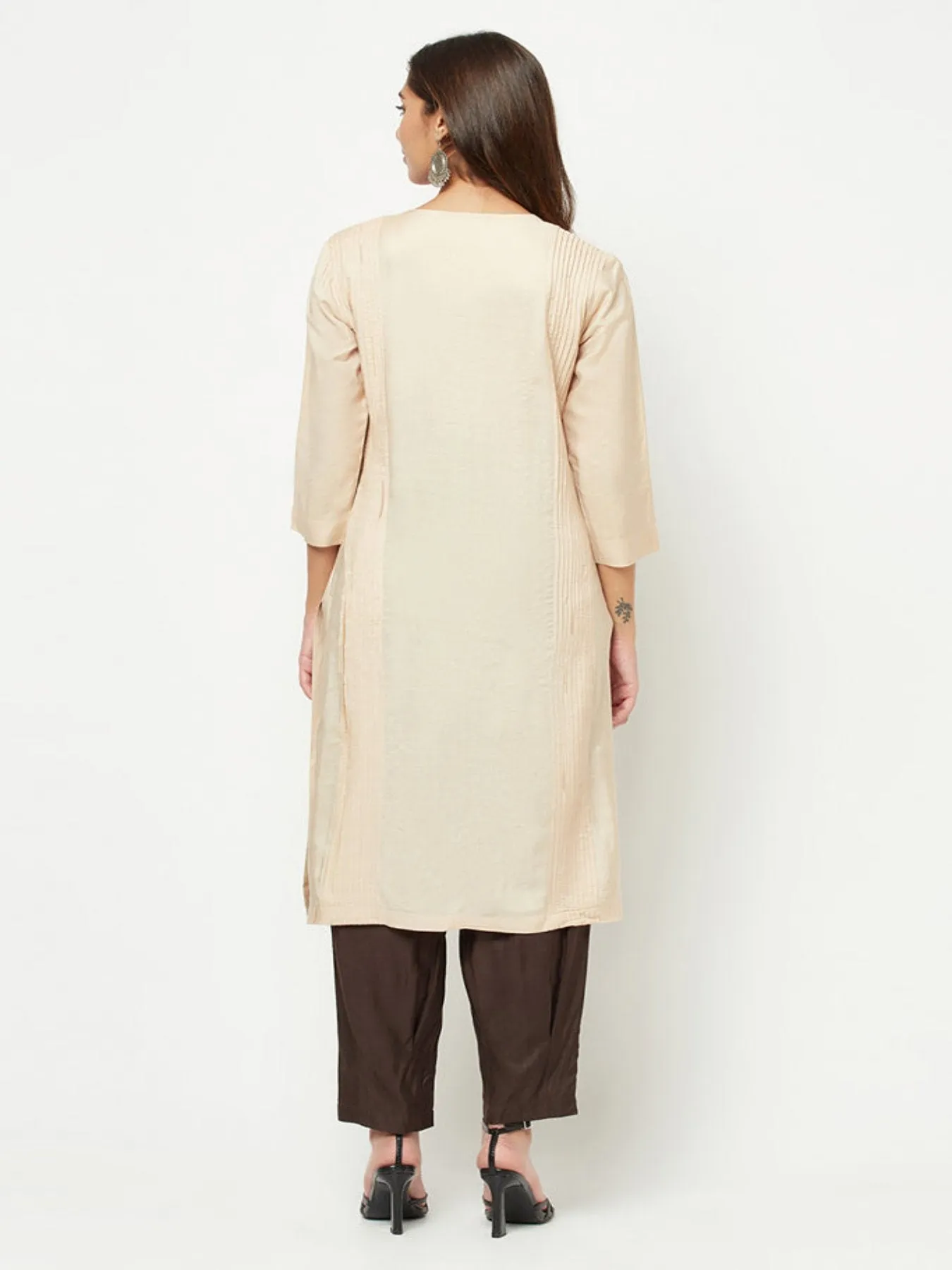 Beige Straight Fit Kurta