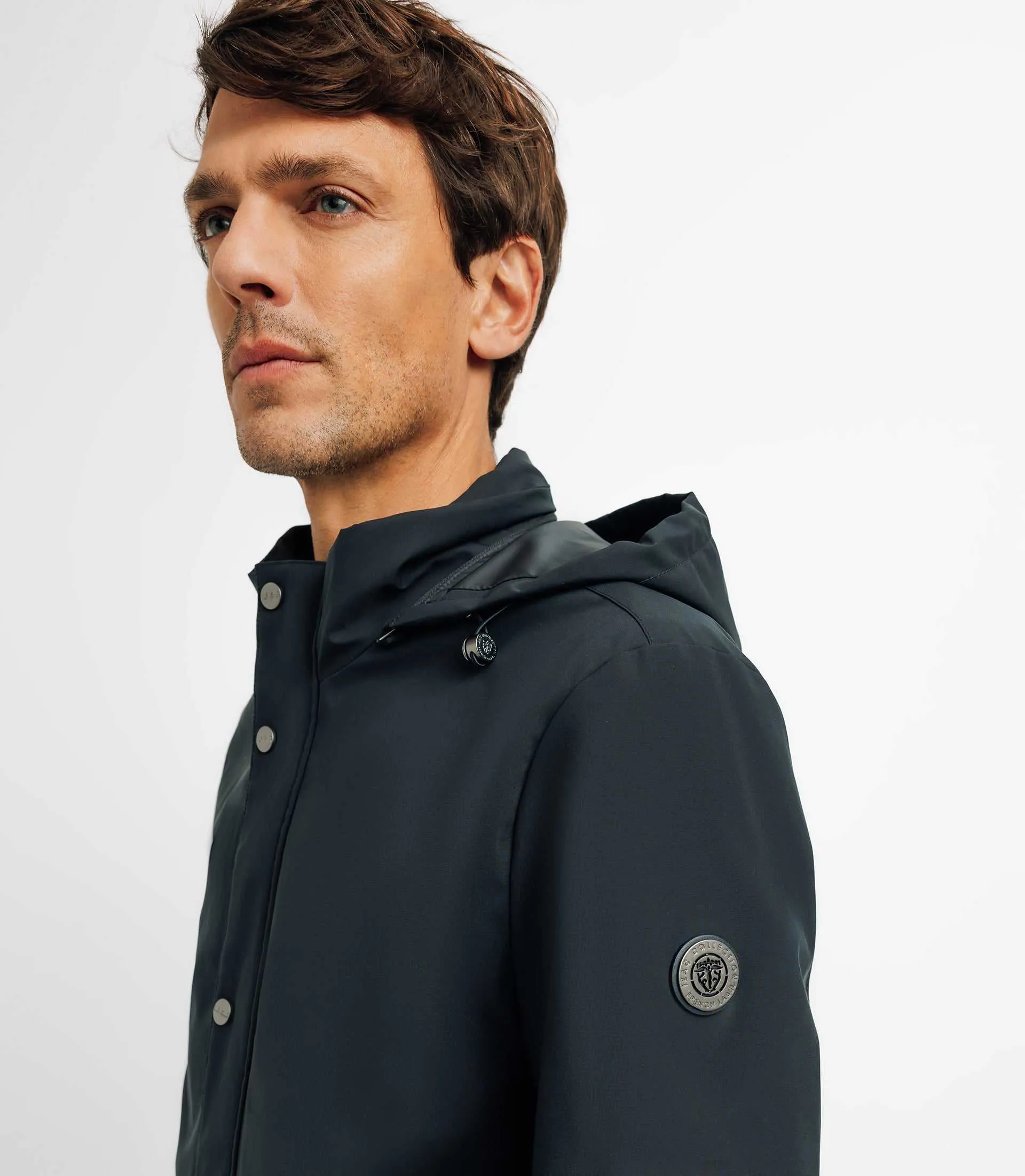 Blouson parka à capuche sport marine