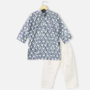 Blue Full Sleeves Kurta With Pajama