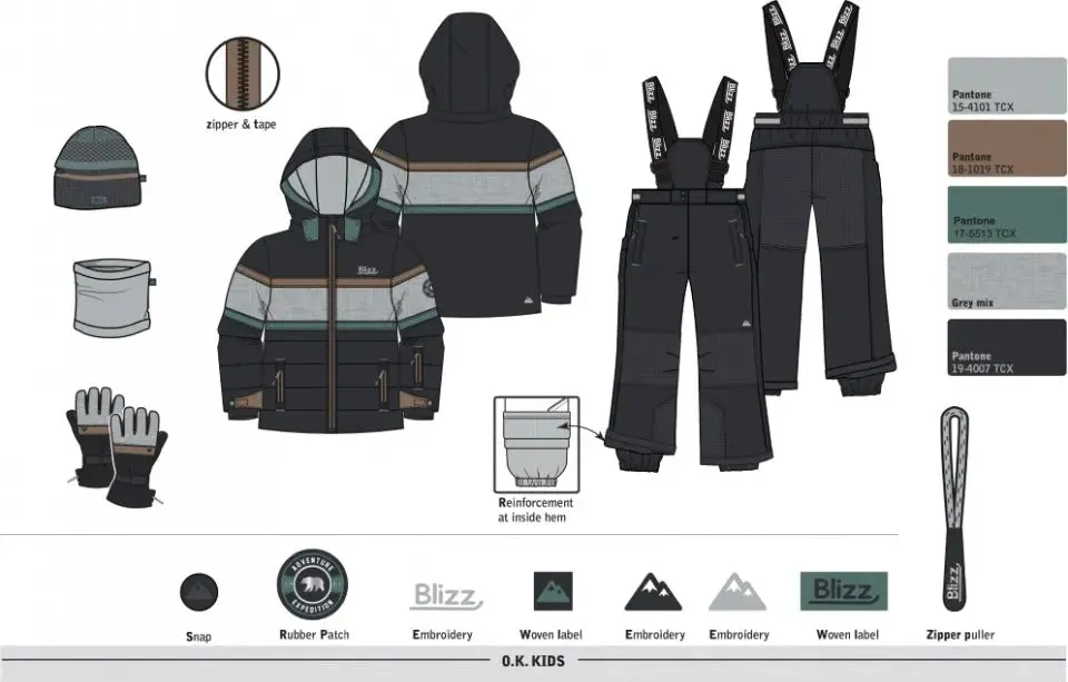 Boys Snowsuit 5 PCS Set - Deep Sea | Blizz