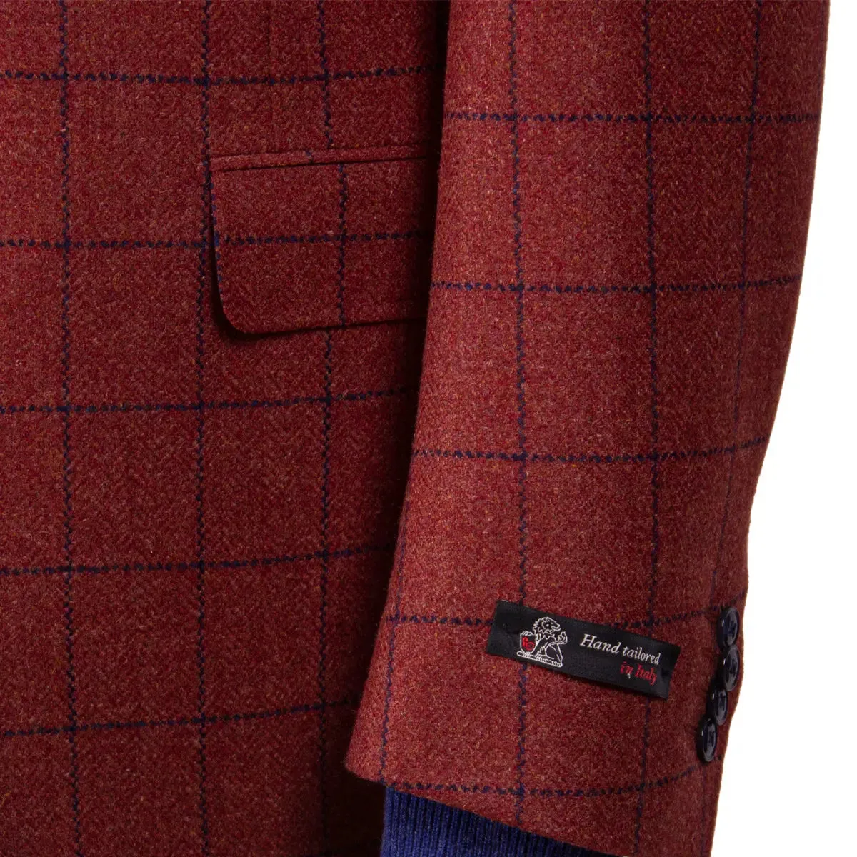 Brick Red Overcheck Wool & Cashmere Jacket