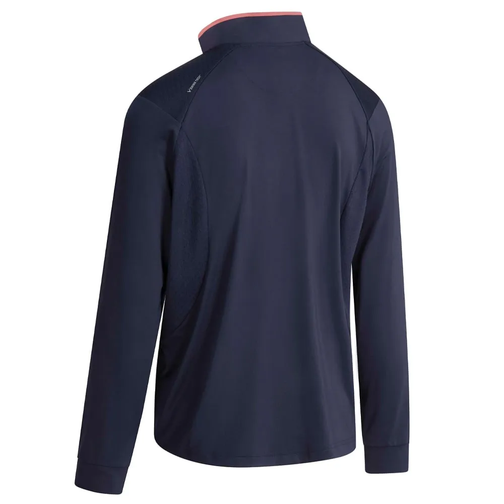 Callaway Textured Print 1/4 Zip Pullover - Peacoat