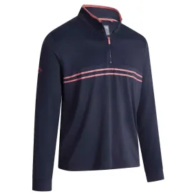 Callaway Textured Print 1/4 Zip Pullover - Peacoat