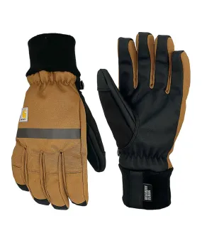 Carhartt Men's Storm Defender Insulated Fleece Cuff Gloves - Brown/Black