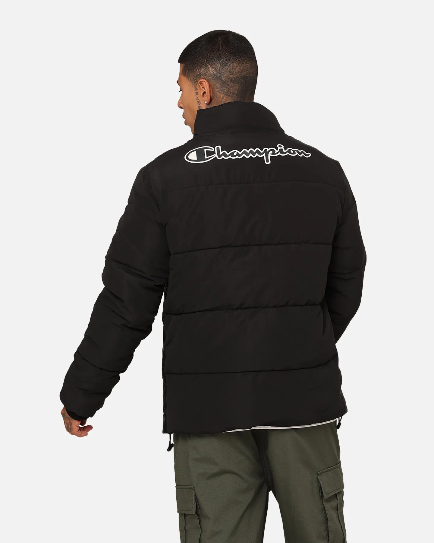 Champion Rochester Tape Puffer Jacket Black