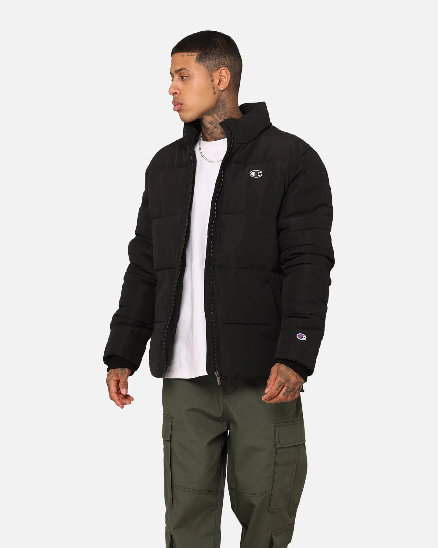 Champion Rochester Tape Puffer Jacket Black