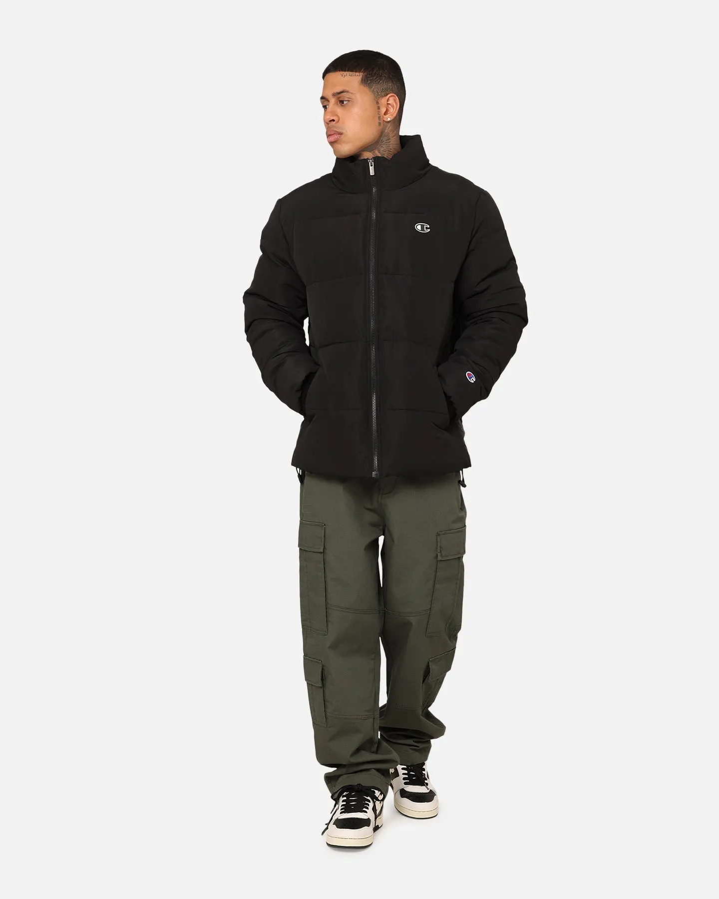 Champion Rochester Tape Puffer Jacket Black