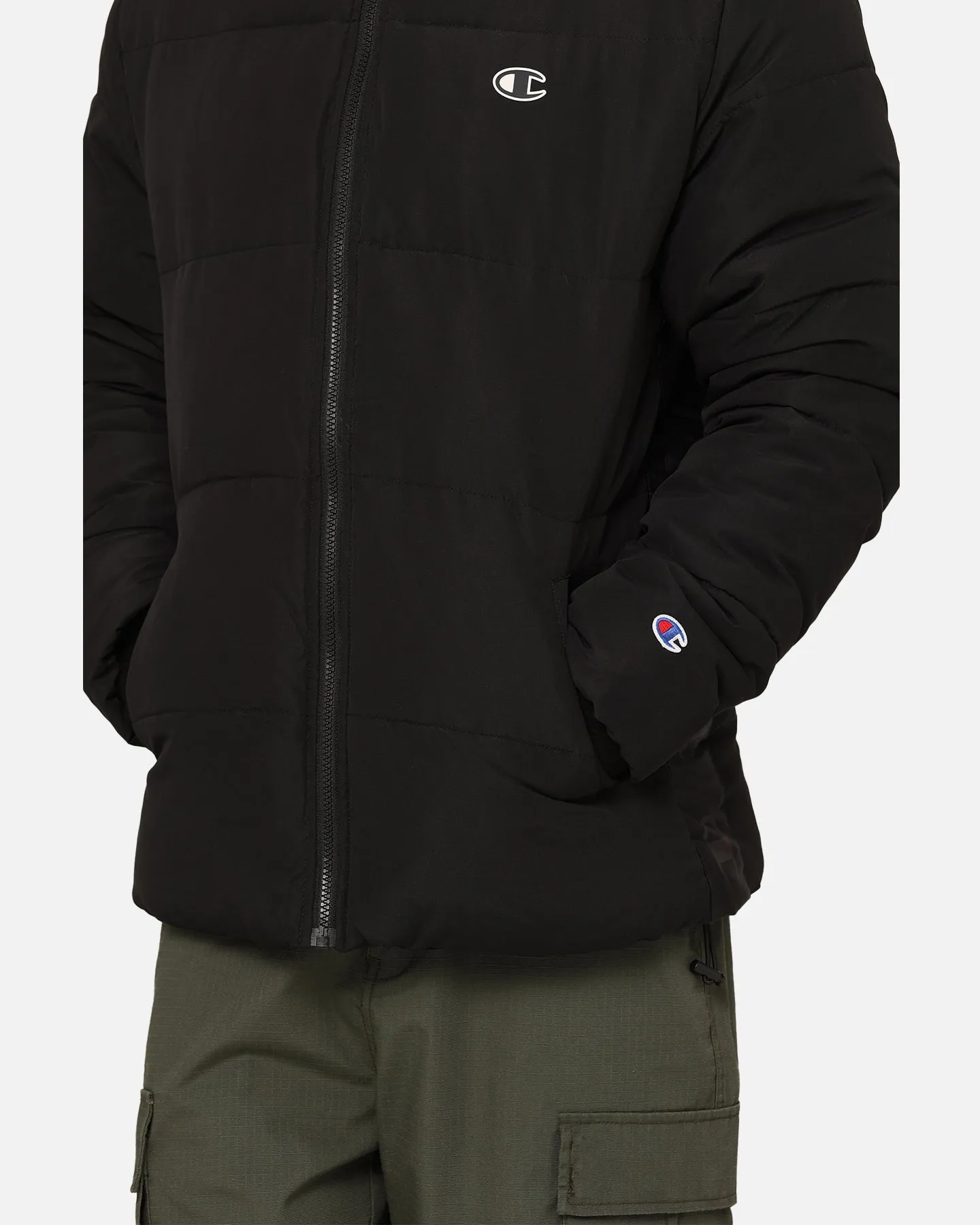 Champion Rochester Tape Puffer Jacket Black