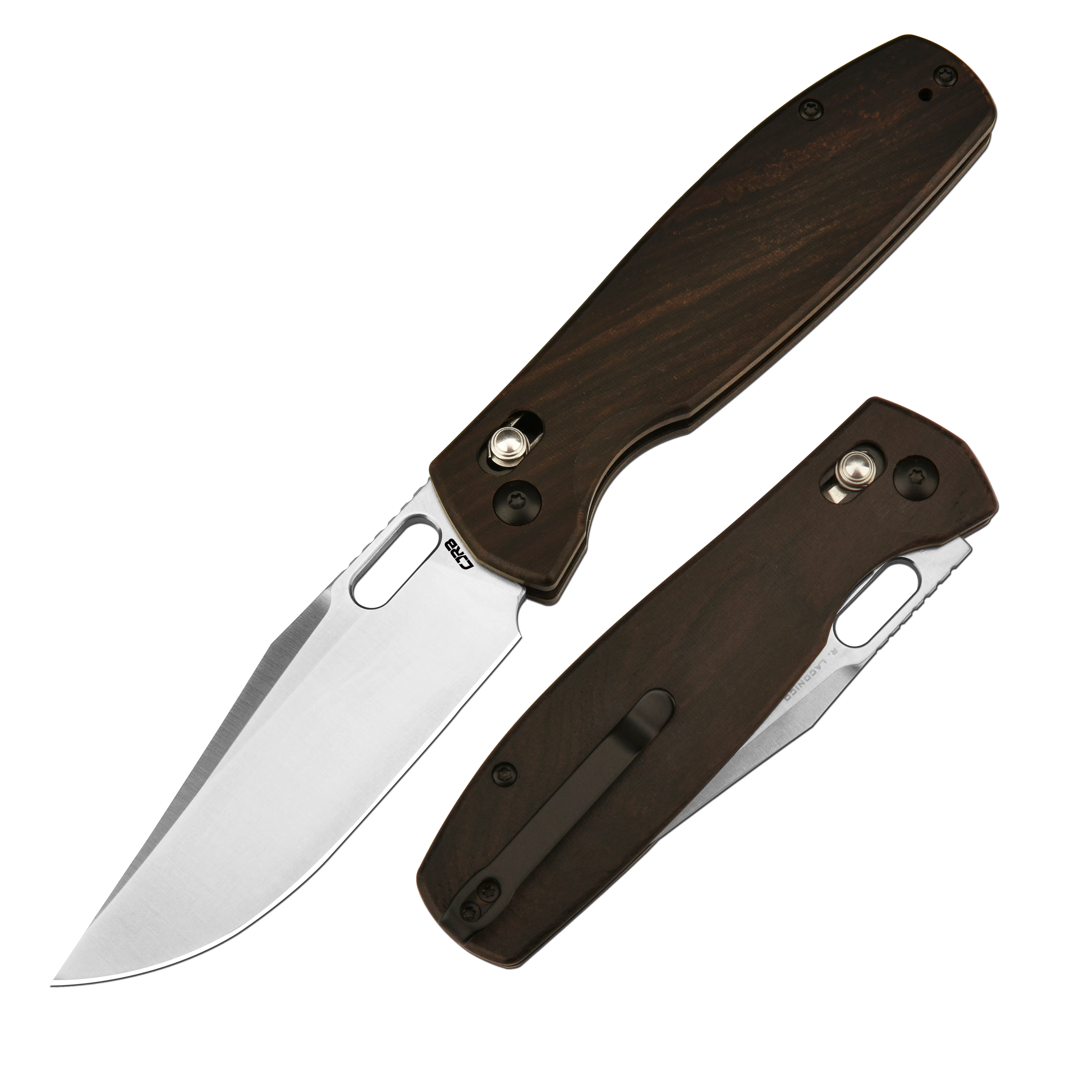 CJRB Prado J1936 AR-RPM9 Steel Blade Wood Handle Crossbar Lock Folding Knives