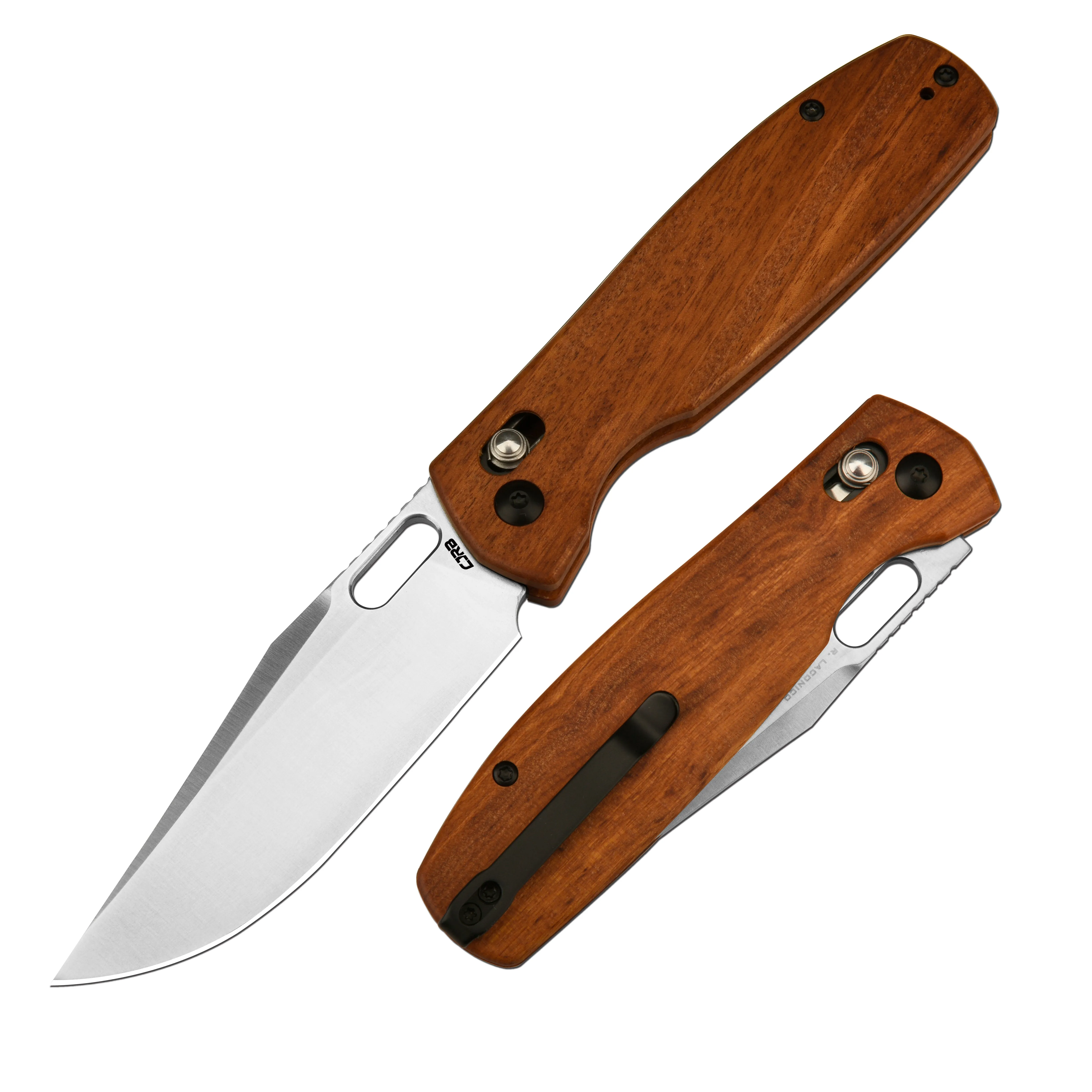 CJRB Prado J1936 AR-RPM9 Steel Blade Wood Handle Crossbar Lock Folding Knives