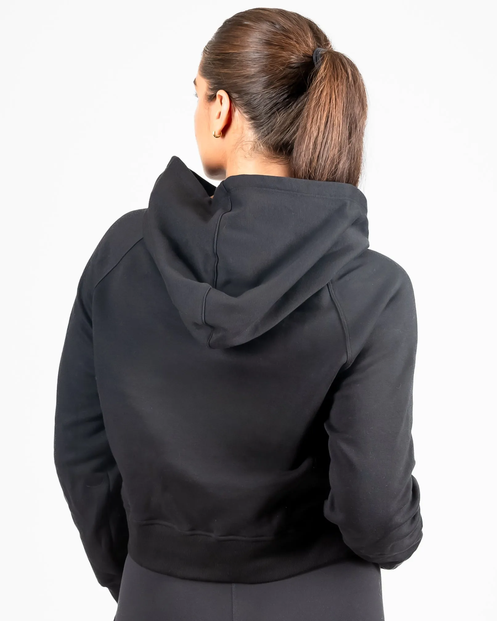 Classic Cropped Hoodie - Black