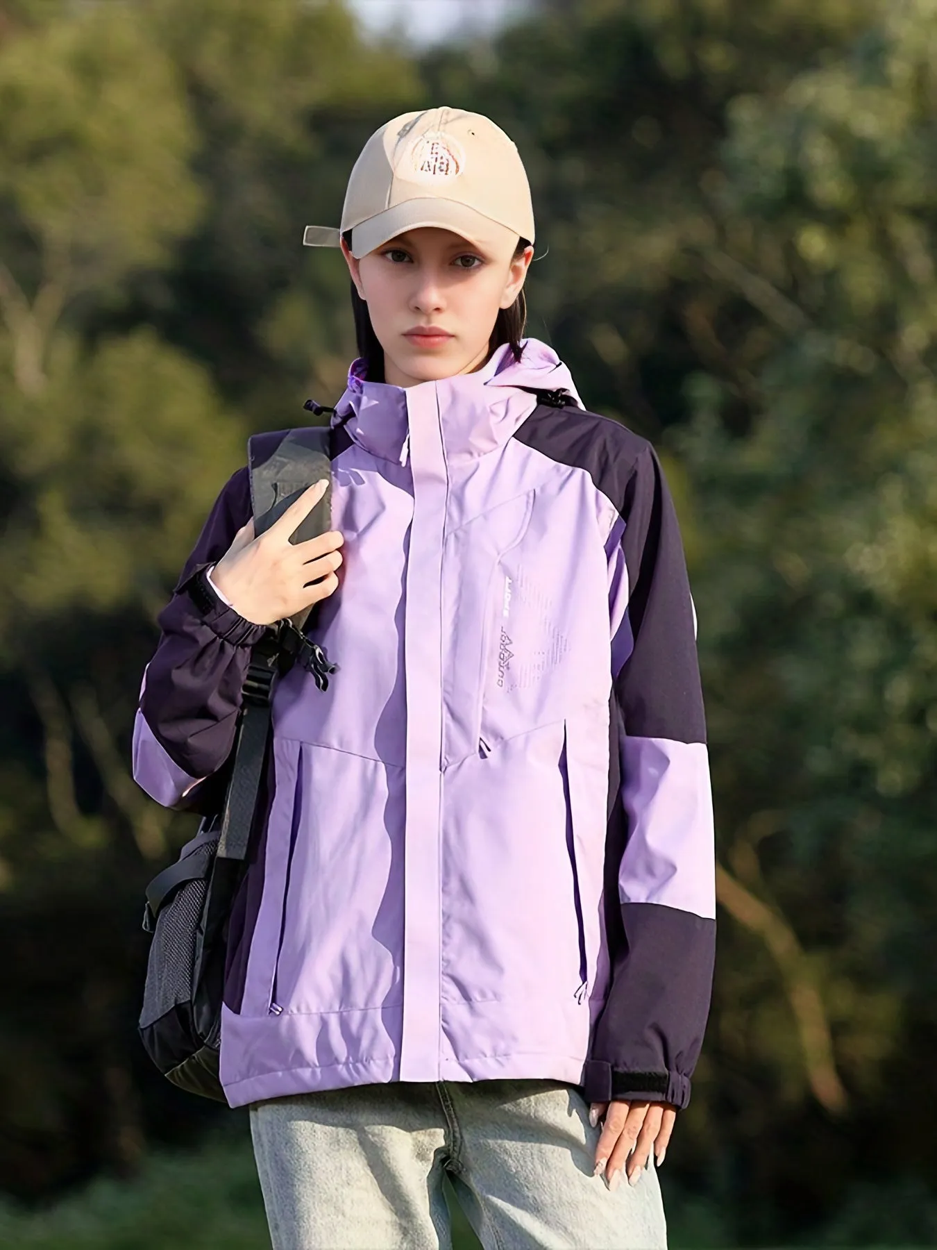 Color Block Outdoor Punch Jacket For Spring And Autumn, Women's Thin Windproof And Waterproof Coat Windbreaker, Women's Outdoor Clothing