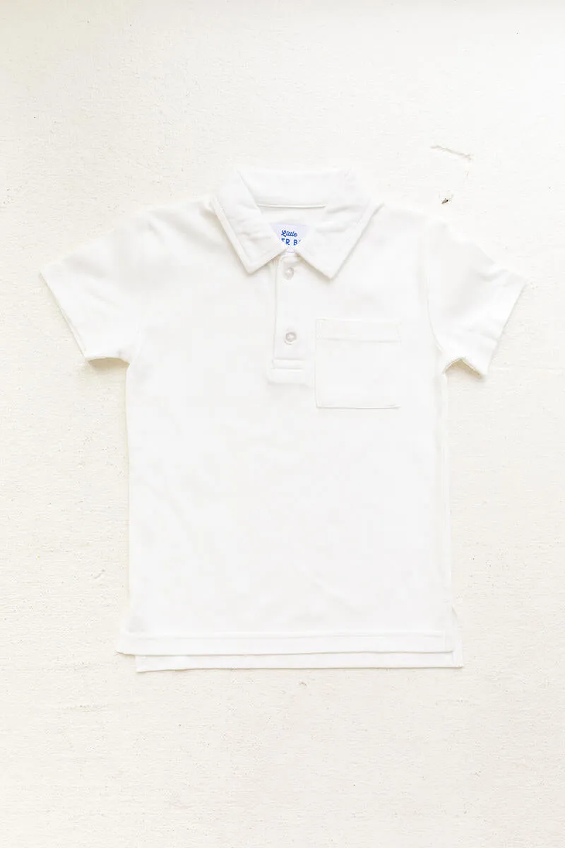 Cotton Knit Polo - white