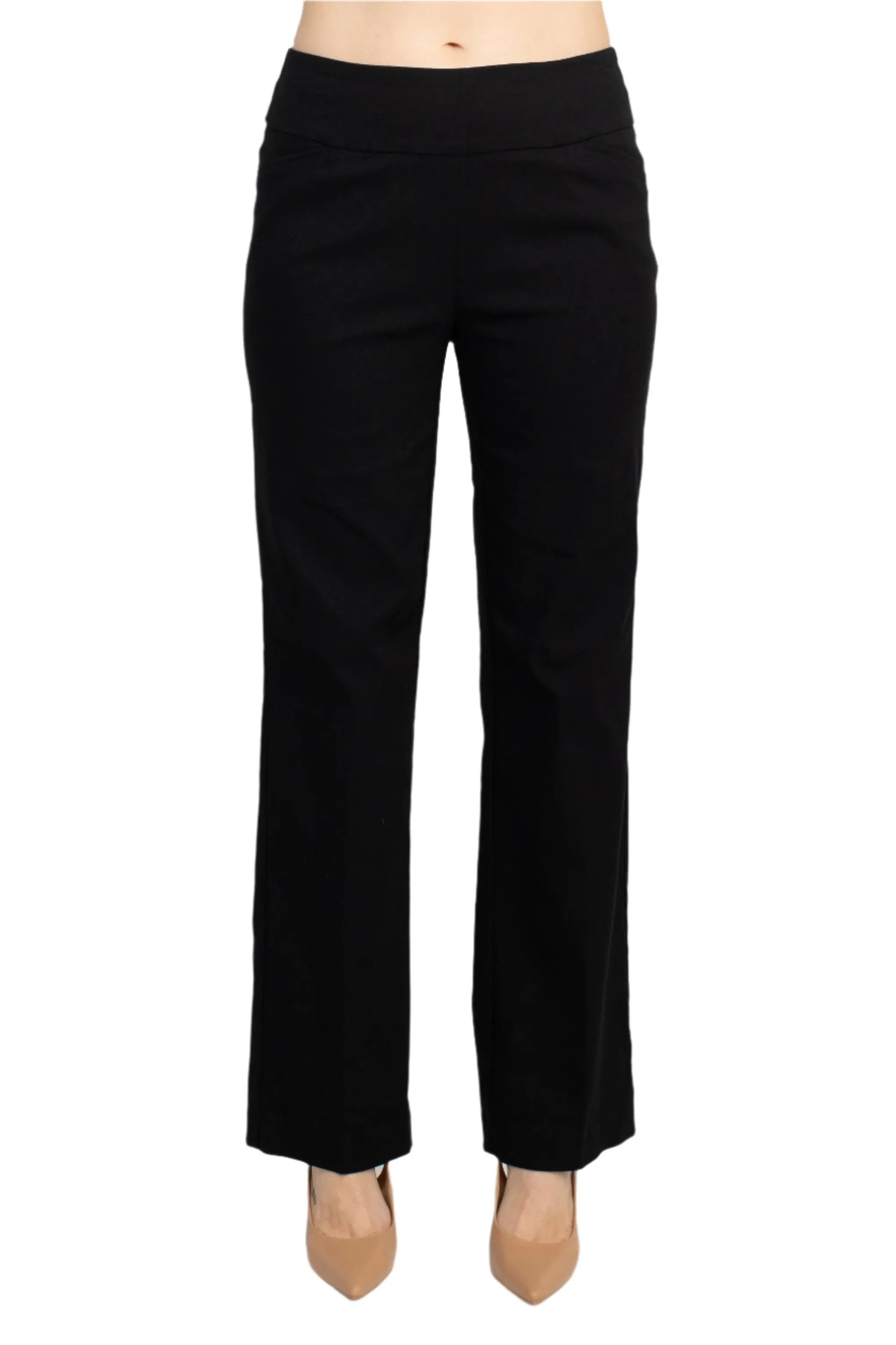 Counterparts Midwaist Banded Waist Solid Straight Millennium Pant