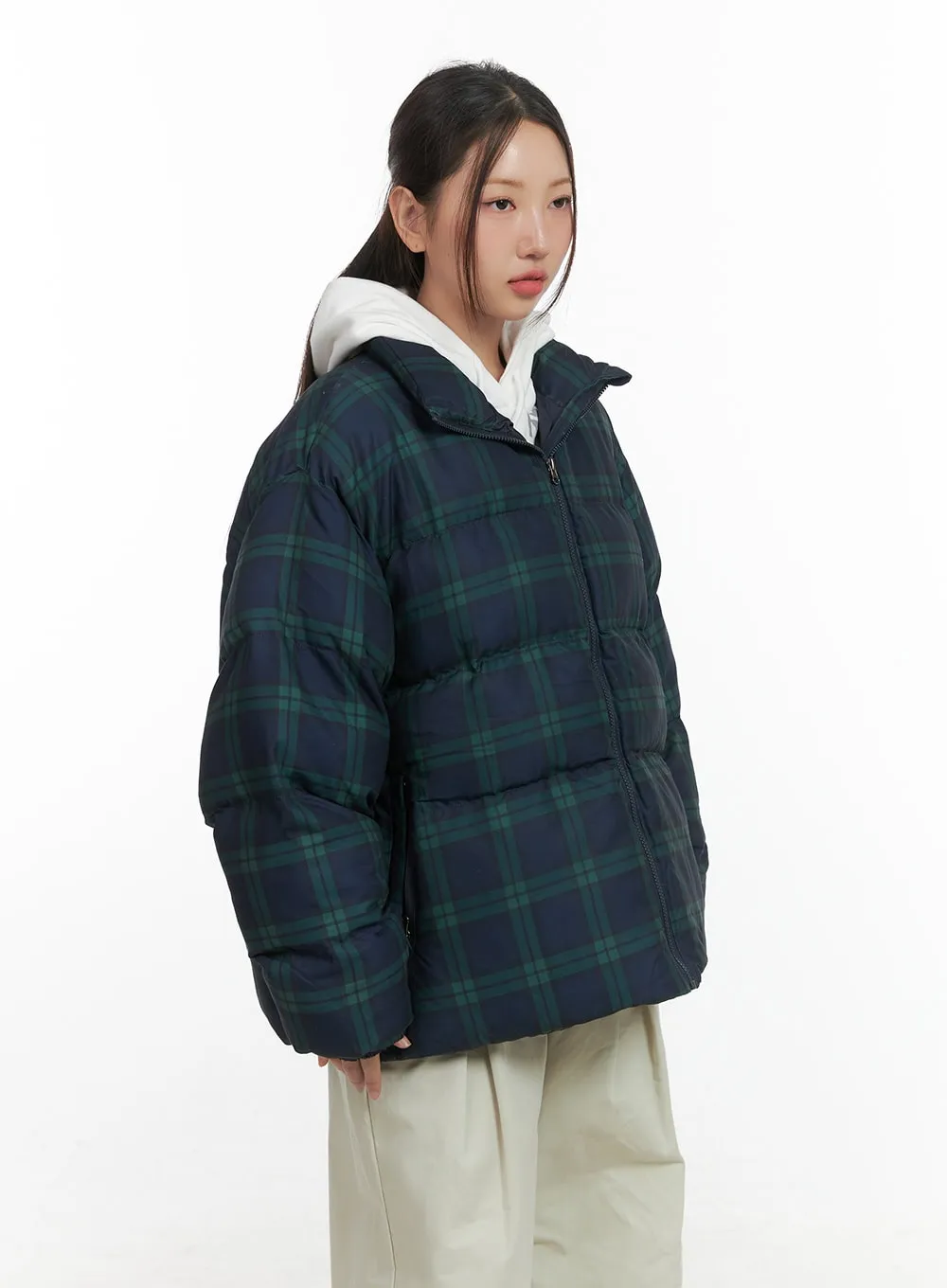 Cozy Checkered Puffer Jacket CO417