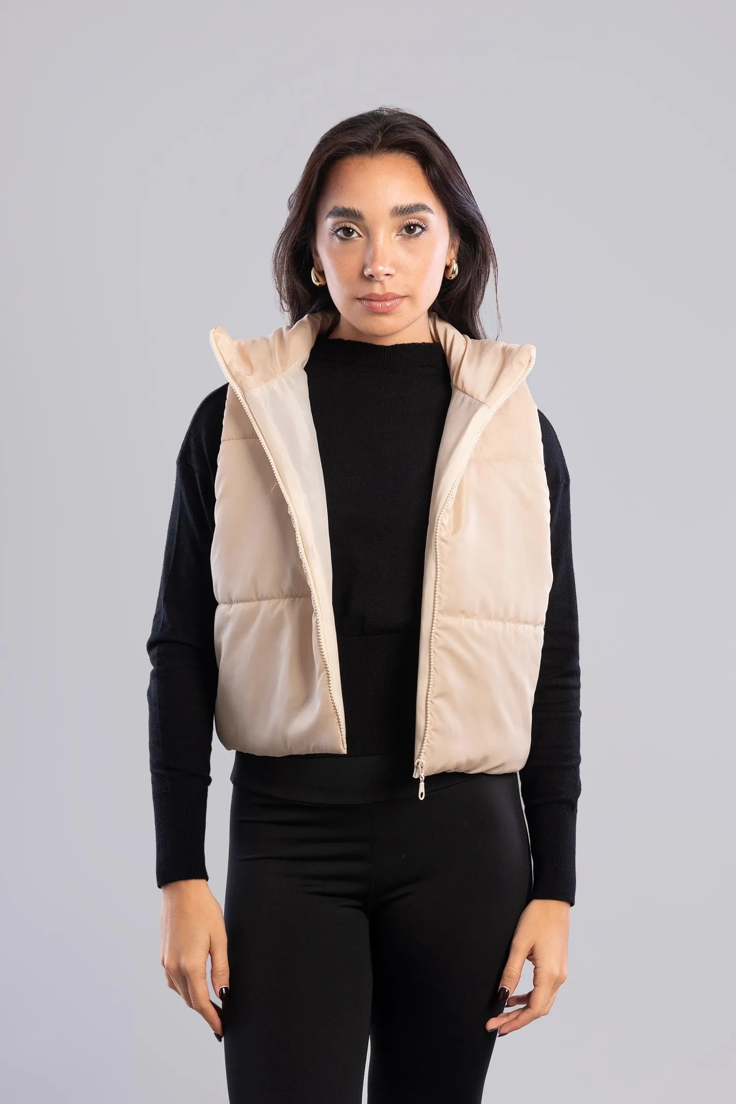 Cropped Puffer Vest - Mitcha Label