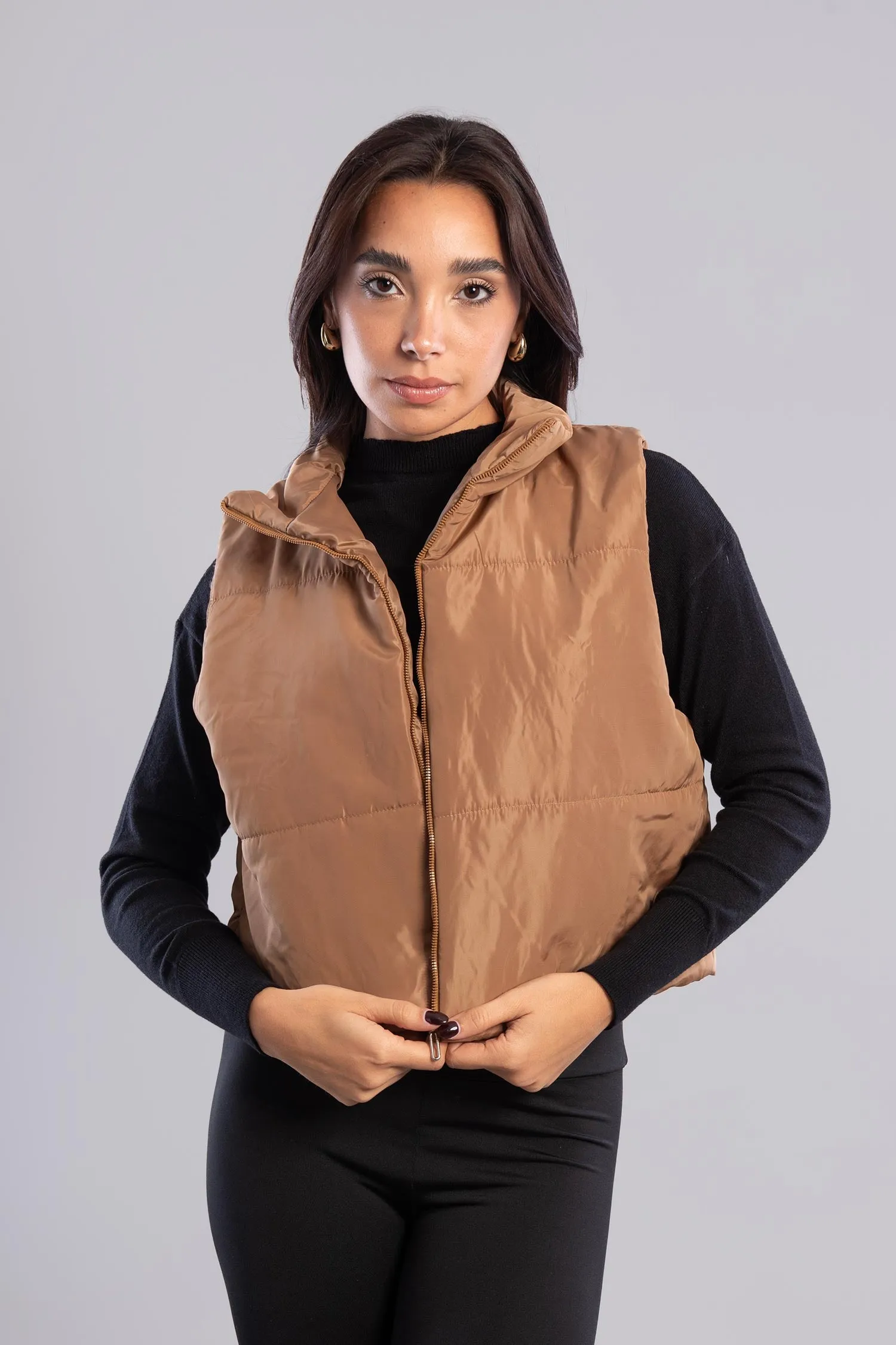 Cropped Puffer Vest - Mitcha Label