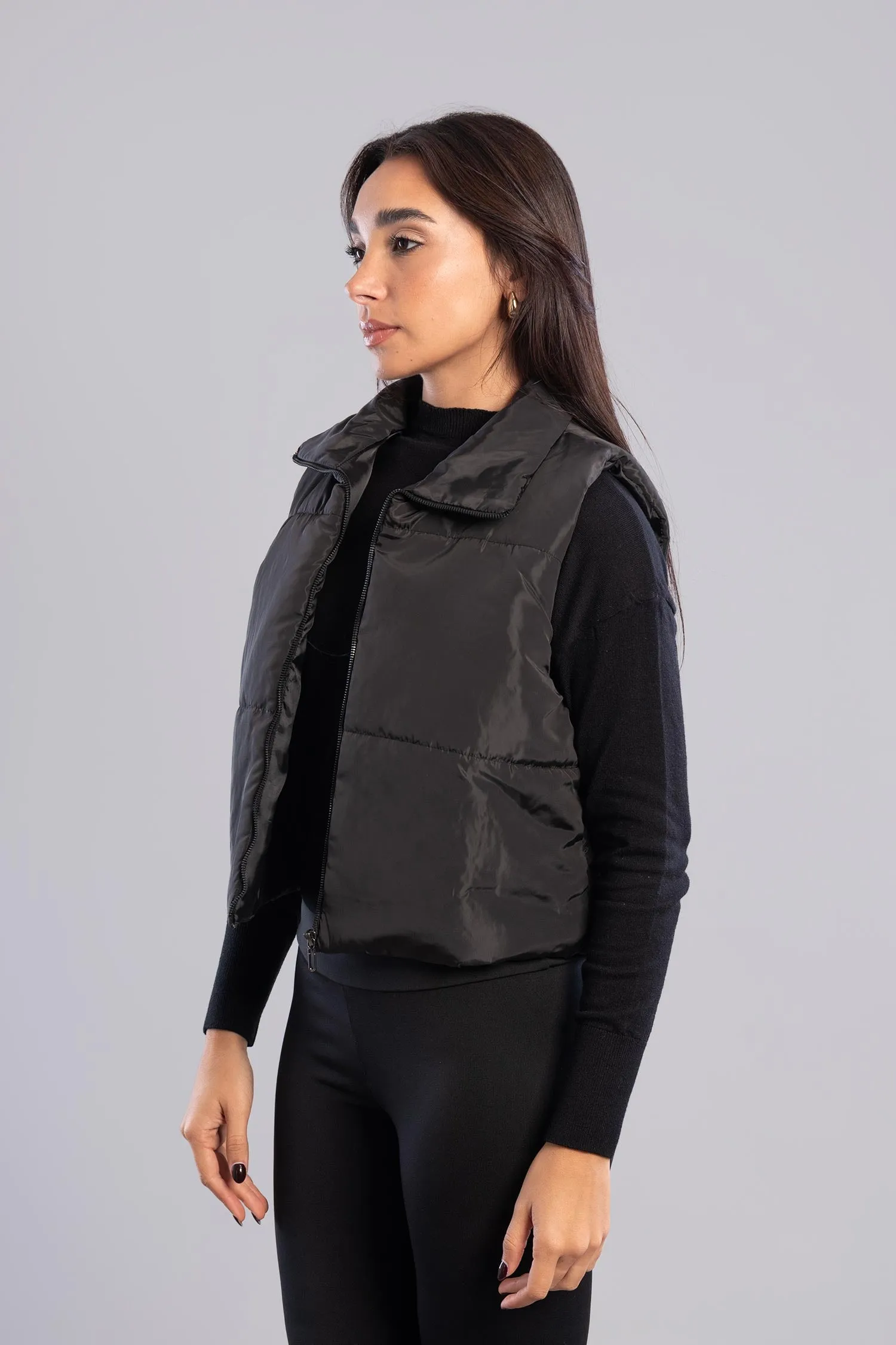 Cropped Puffer Vest - Mitcha Label