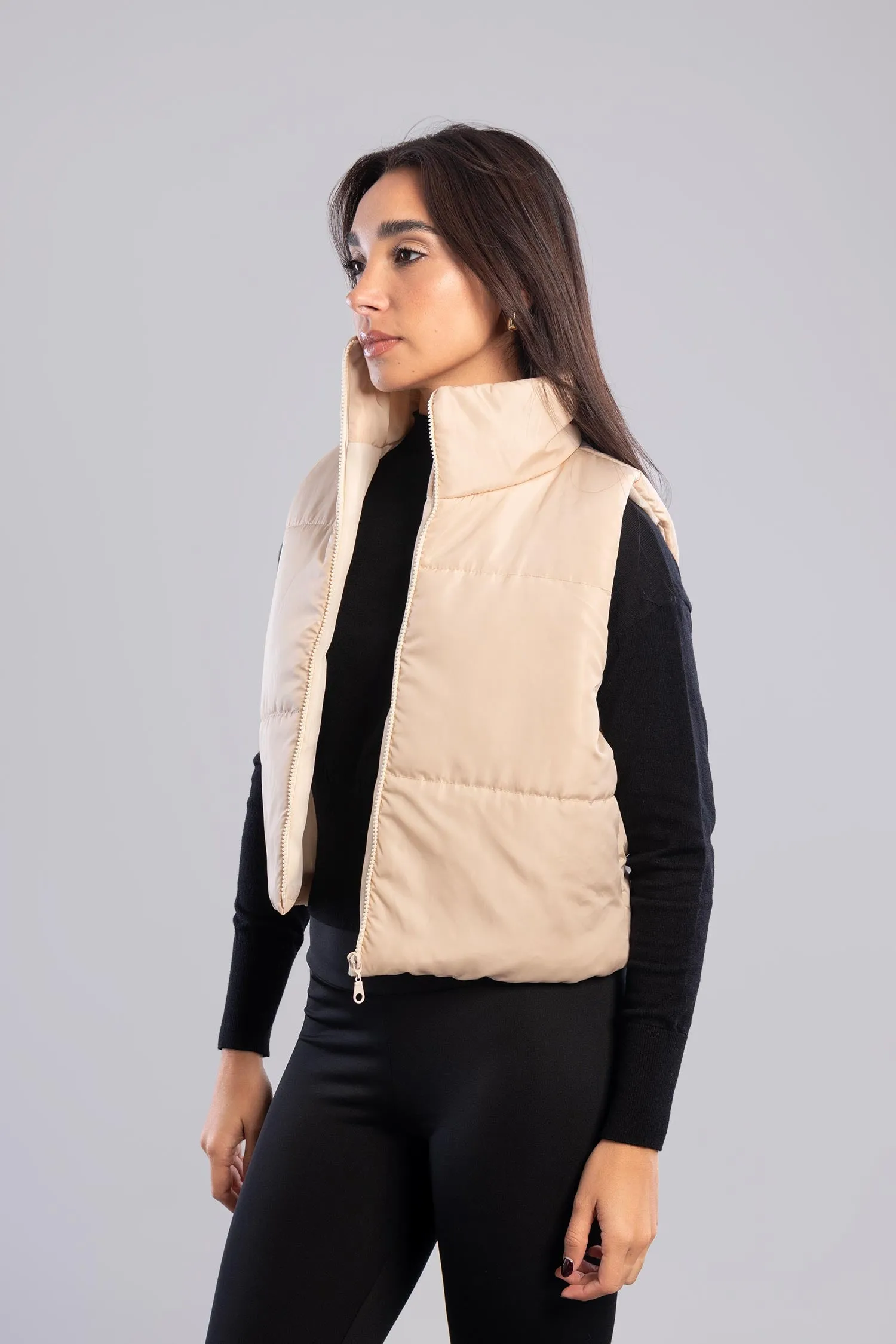 Cropped Puffer Vest - Mitcha Label