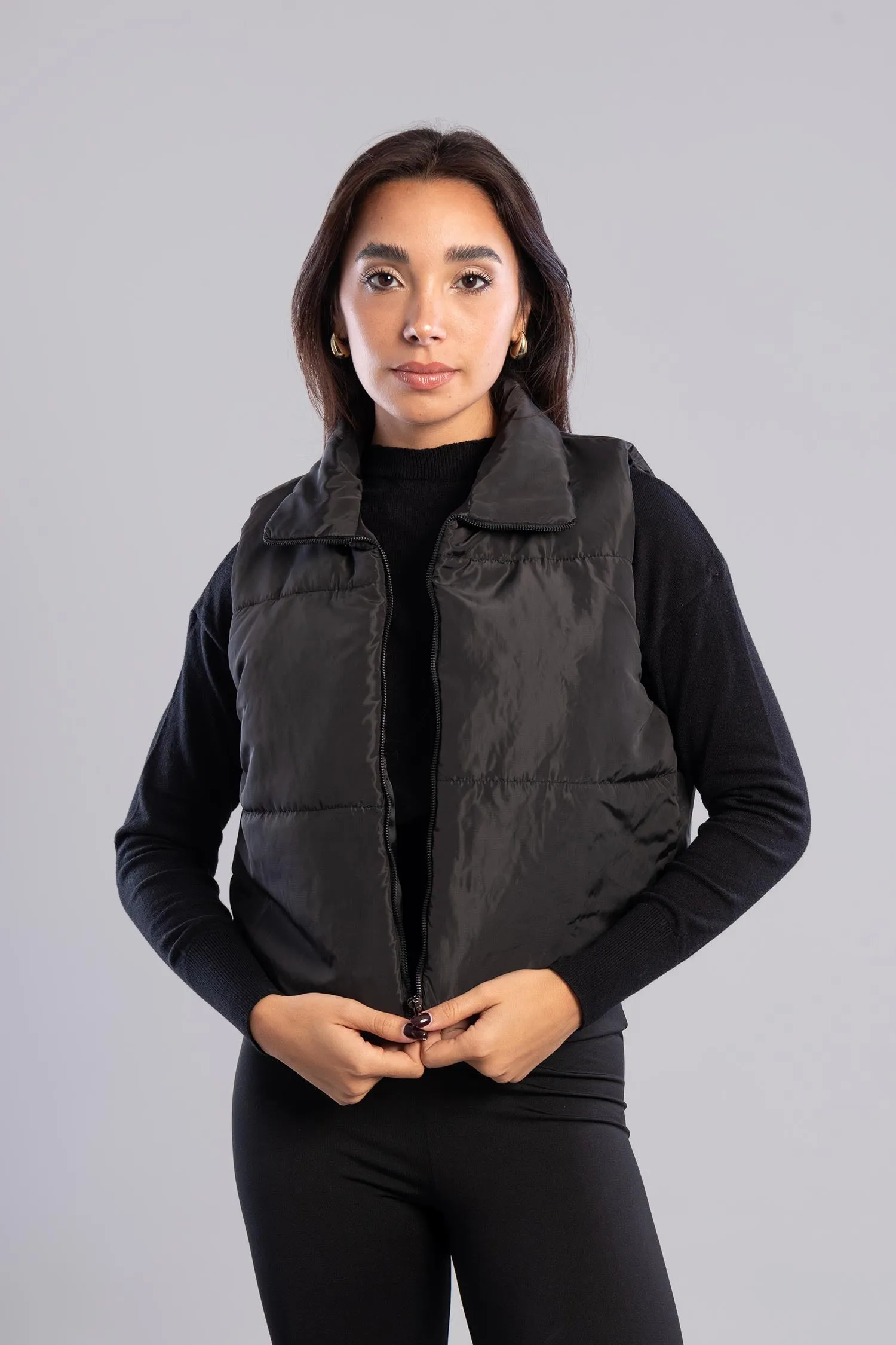 Cropped Puffer Vest - Mitcha Label