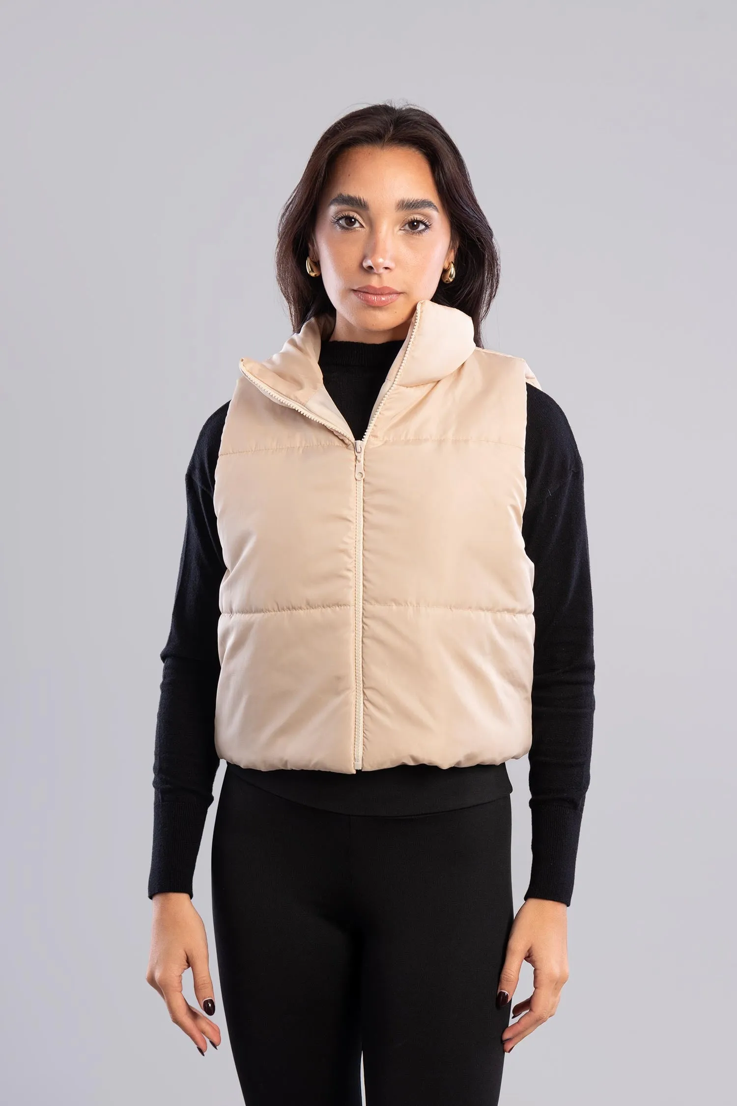 Cropped Puffer Vest - Mitcha Label