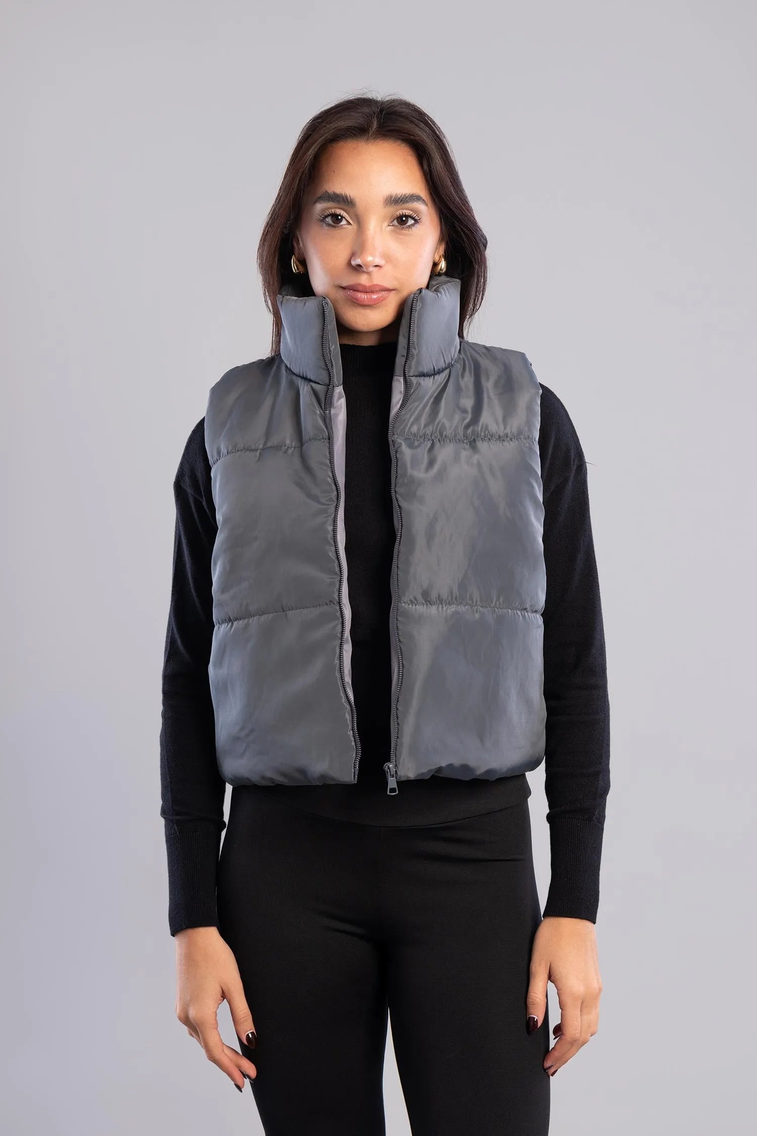 Cropped Puffer Vest - Mitcha Label