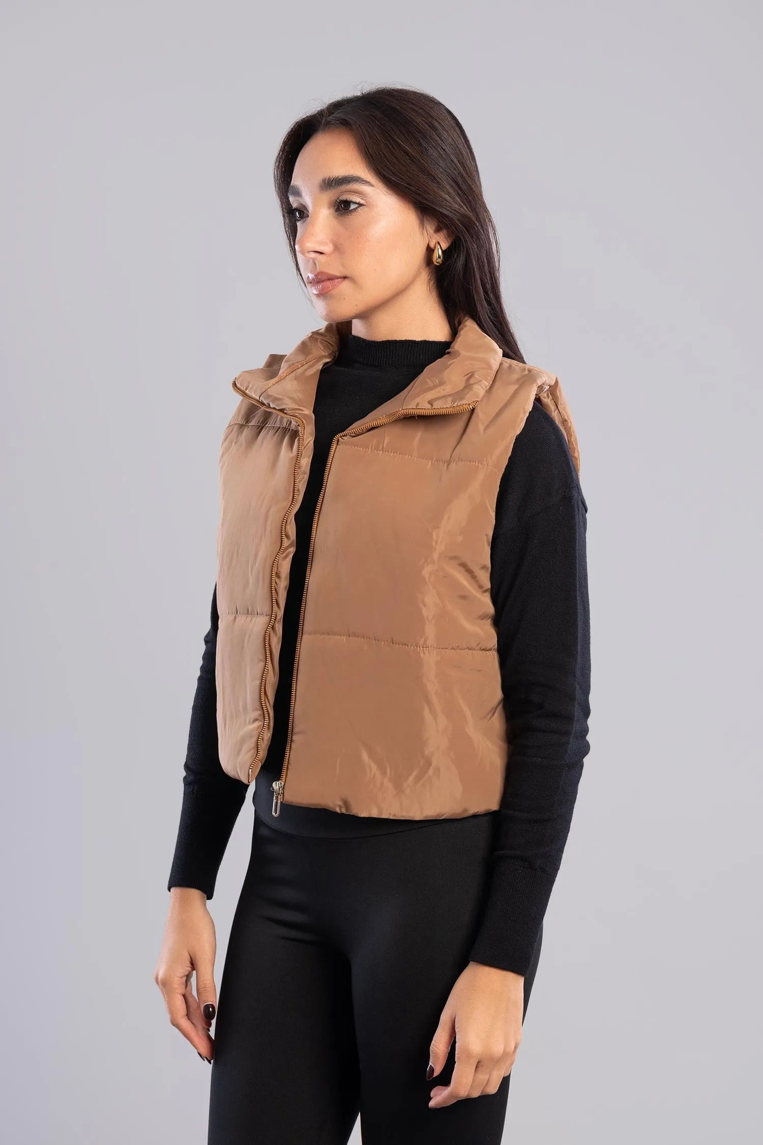 Cropped Puffer Vest - Mitcha Label