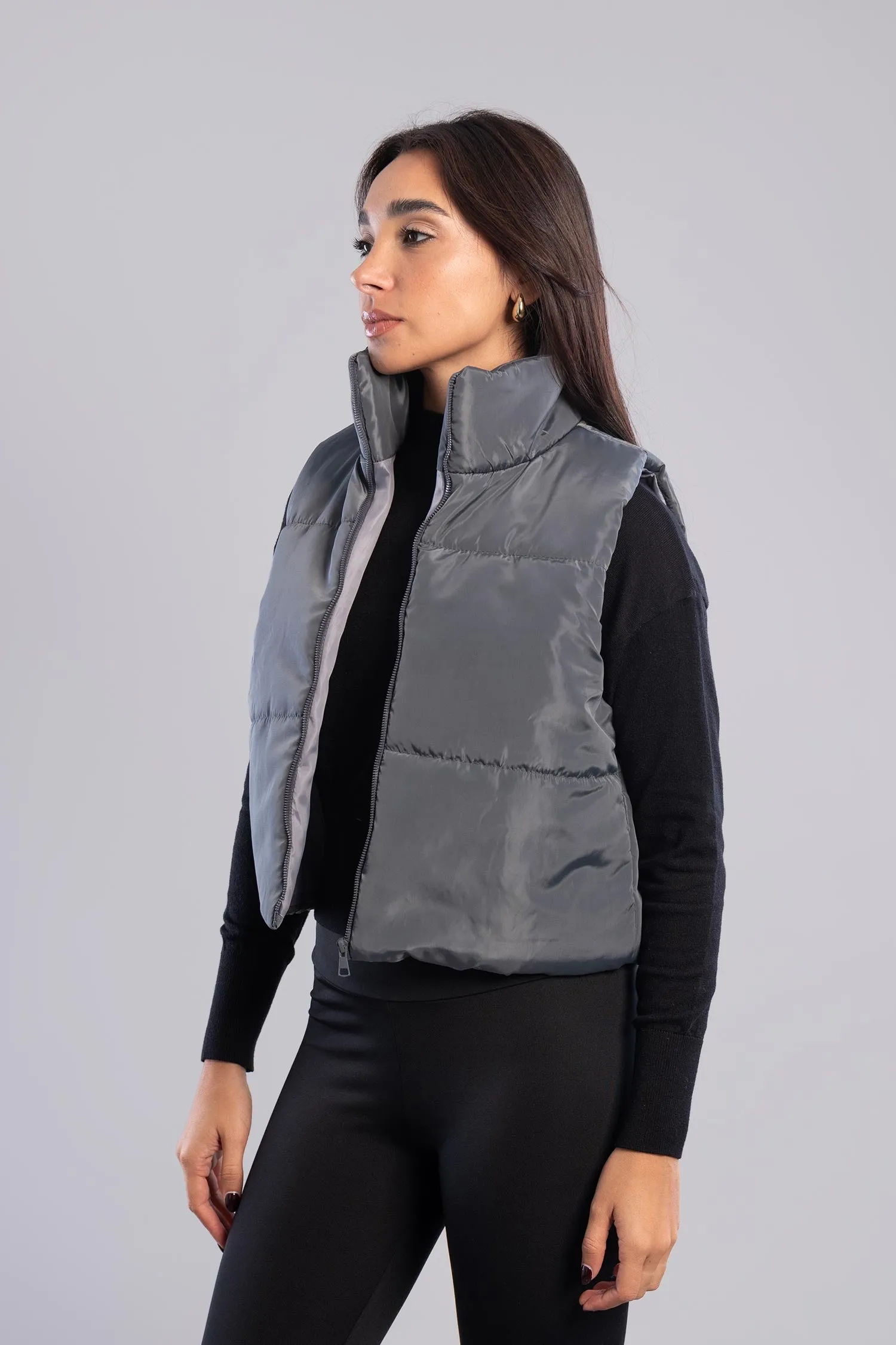 Cropped Puffer Vest - Mitcha Label