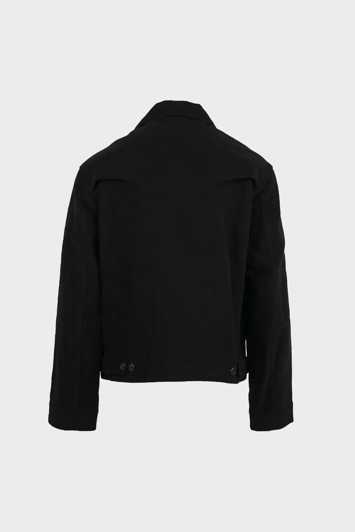 Cropped Slow Jacket - Black 13.5oz British Moleskin