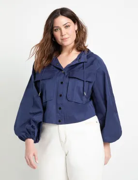 Cropped Track Jacket in Navy