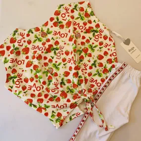 DAGA - Strawberry Print Cropped Top & Shorts