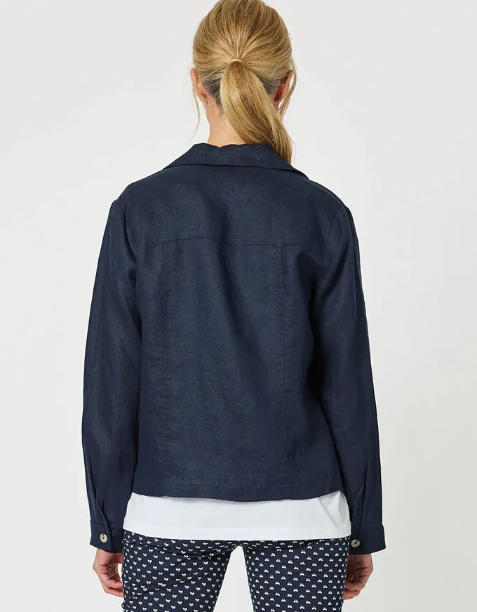 Danielle Linen Jacket Navy