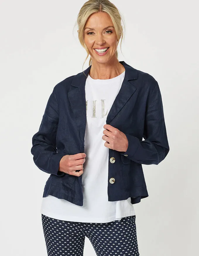 Danielle Linen Jacket Navy