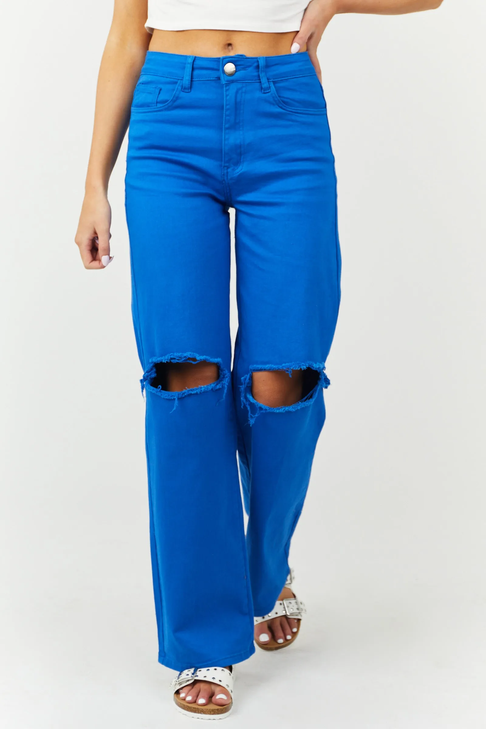 Denim Zone Harper Cobalt Wide Leg Jeans