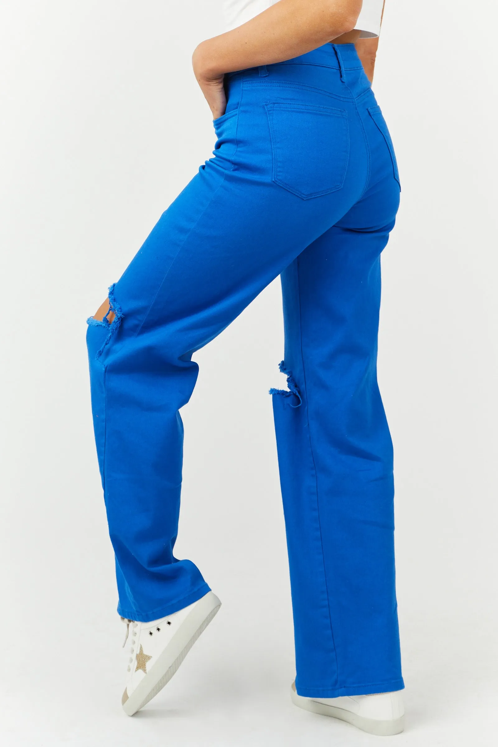 Denim Zone Harper Cobalt Wide Leg Jeans