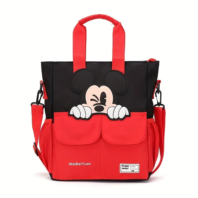 Disney Mickey Mouse Shoulder Bag, Cartoon Large Capacity Backpack, Cute Tote With Crossbody Strap