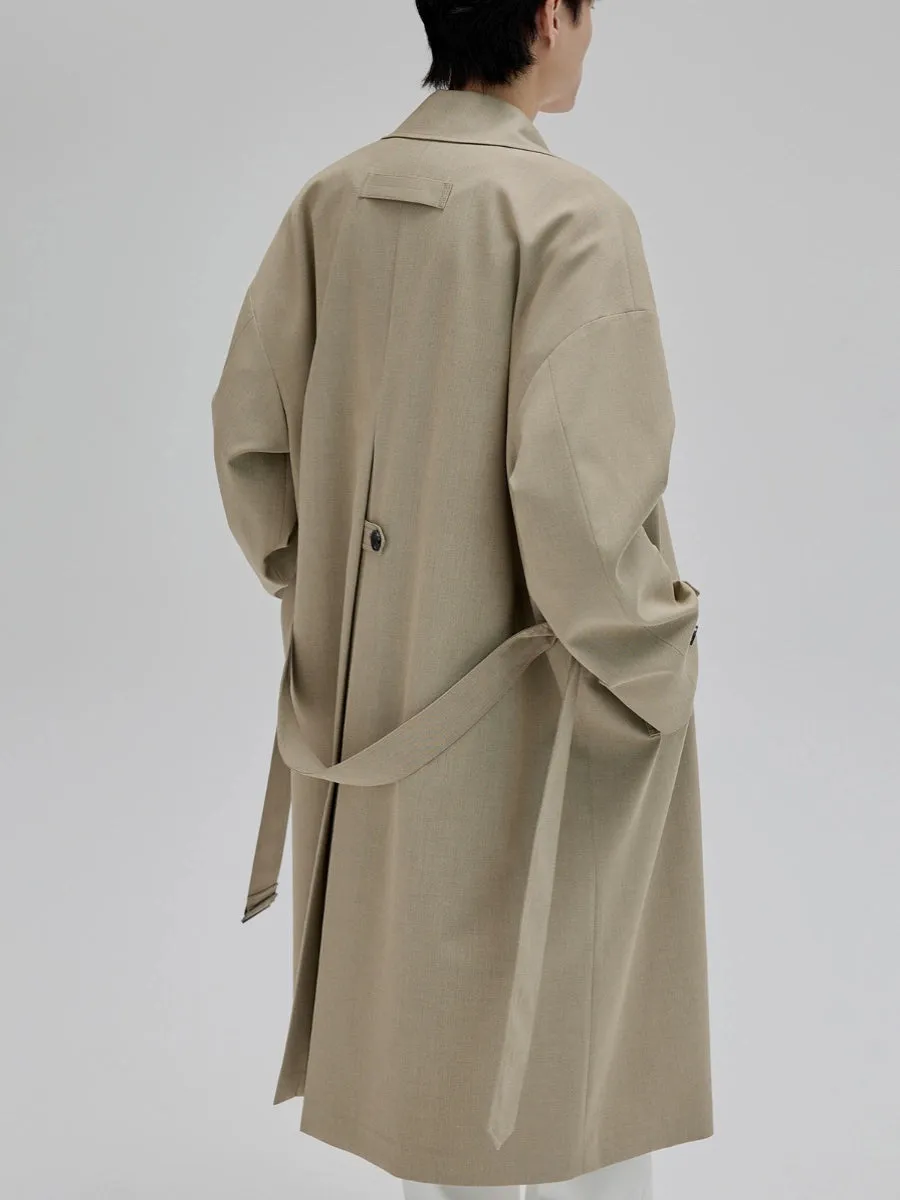 Double-breasted Straight-cut Long Trench Coat